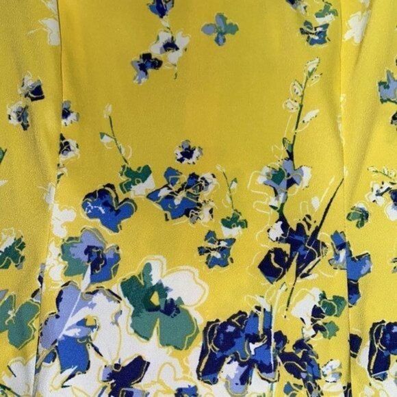 AGB Yellow Floral Dress Size 14 - Picture 7 of 9